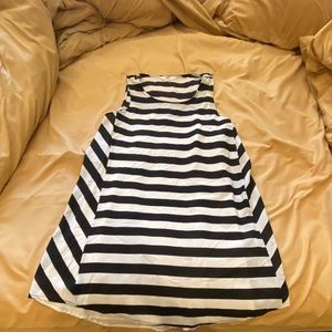 JACK black and white striped dress w/ snap-in slip